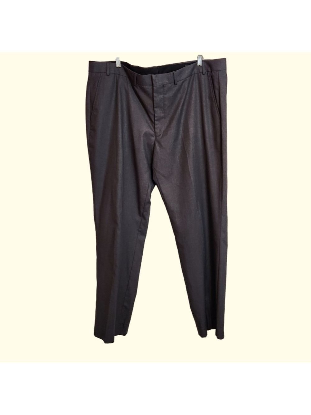 Kenneth Cole Reaction Mens Grey Flat Front Straight Leg Dress Pants 42